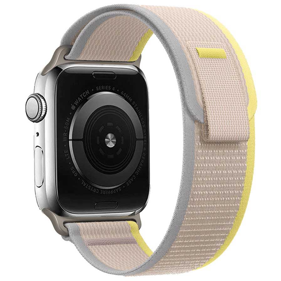 Bracelet Boucle Trail en nylon Apple Watch - jaune beige