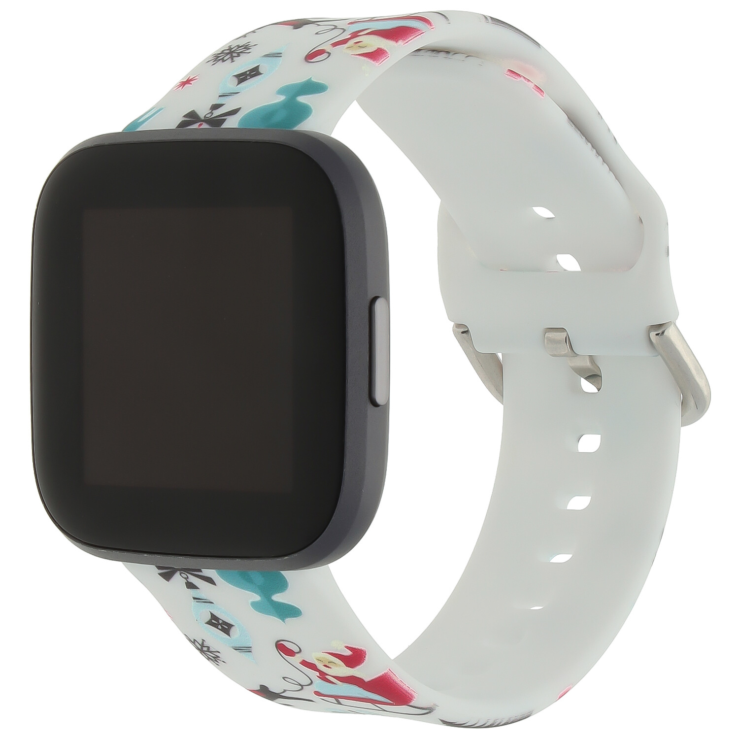Bracelet sport imprimé Fitbit Versa - blanc de Noël