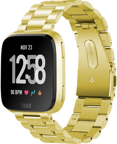 Bracelet acier perles Fitbit Versa - or