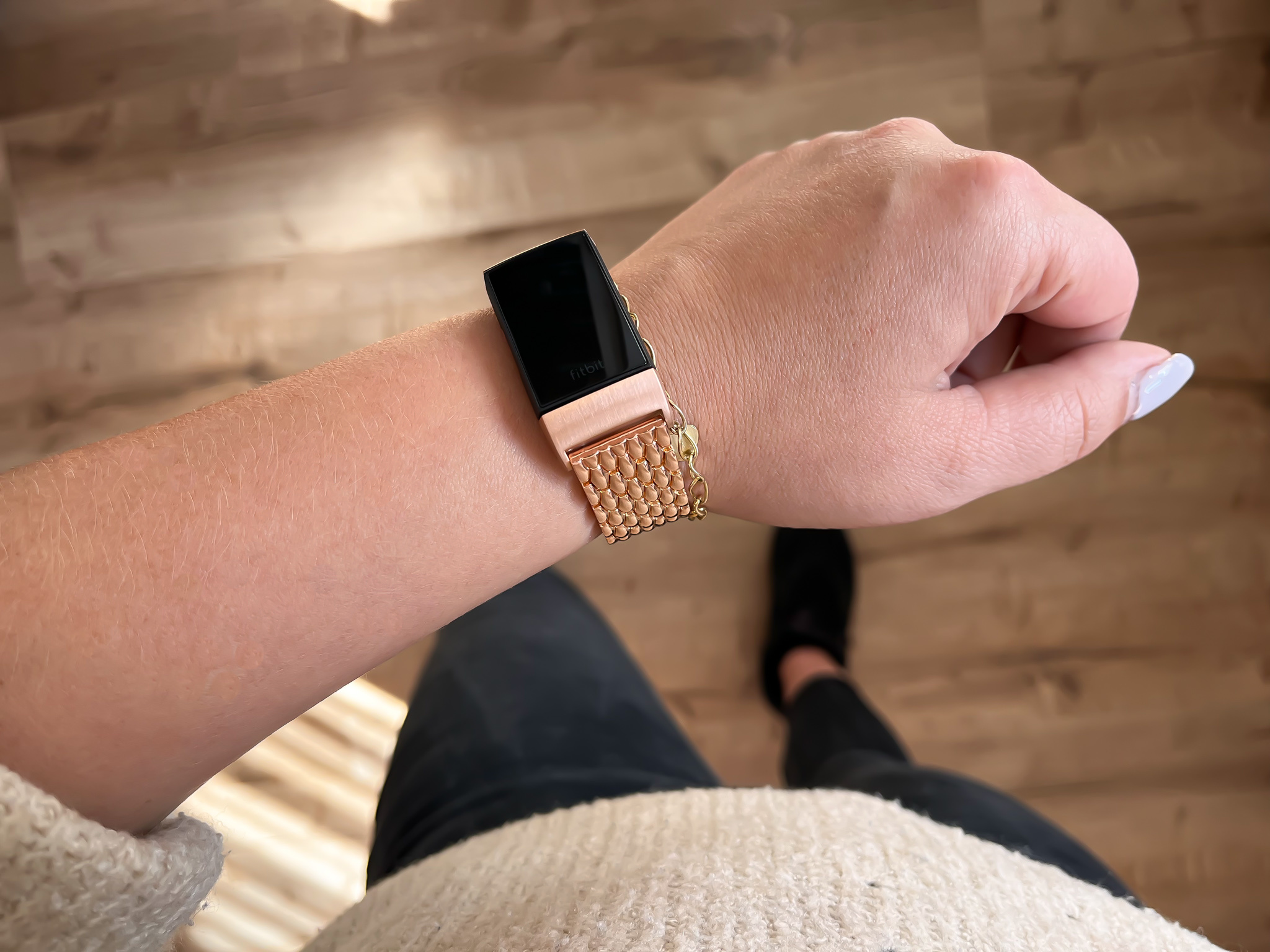 Bracelet acier dragon Fitbit Charge 3 & 4 - or rose