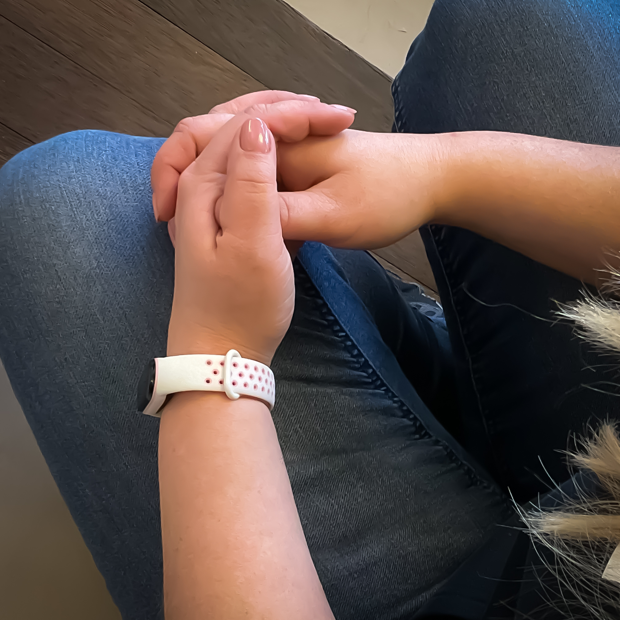 Bracelet sport double Xiaomi Mi 5/6 - blanc rose clair