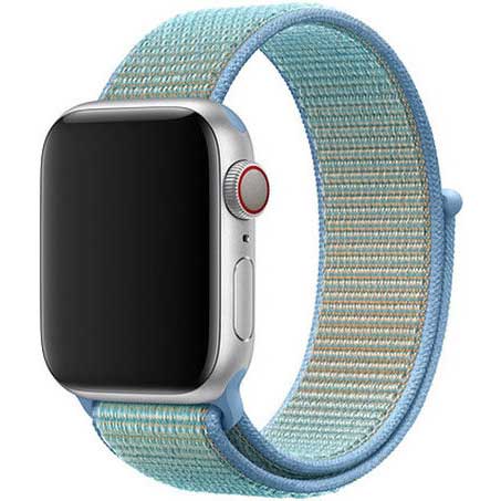 Bracelet boucle sport en nylon Apple Watch - bleuet