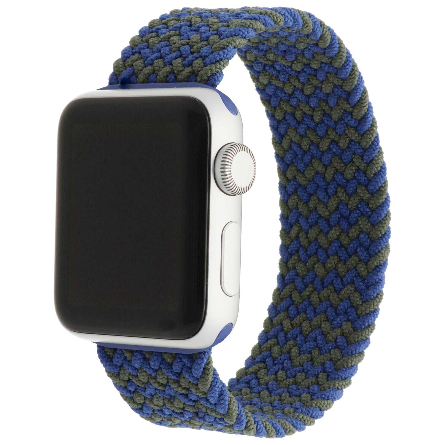 Bracelet nylon Boucle unique tressé Apple Watch - mélange bleu vert