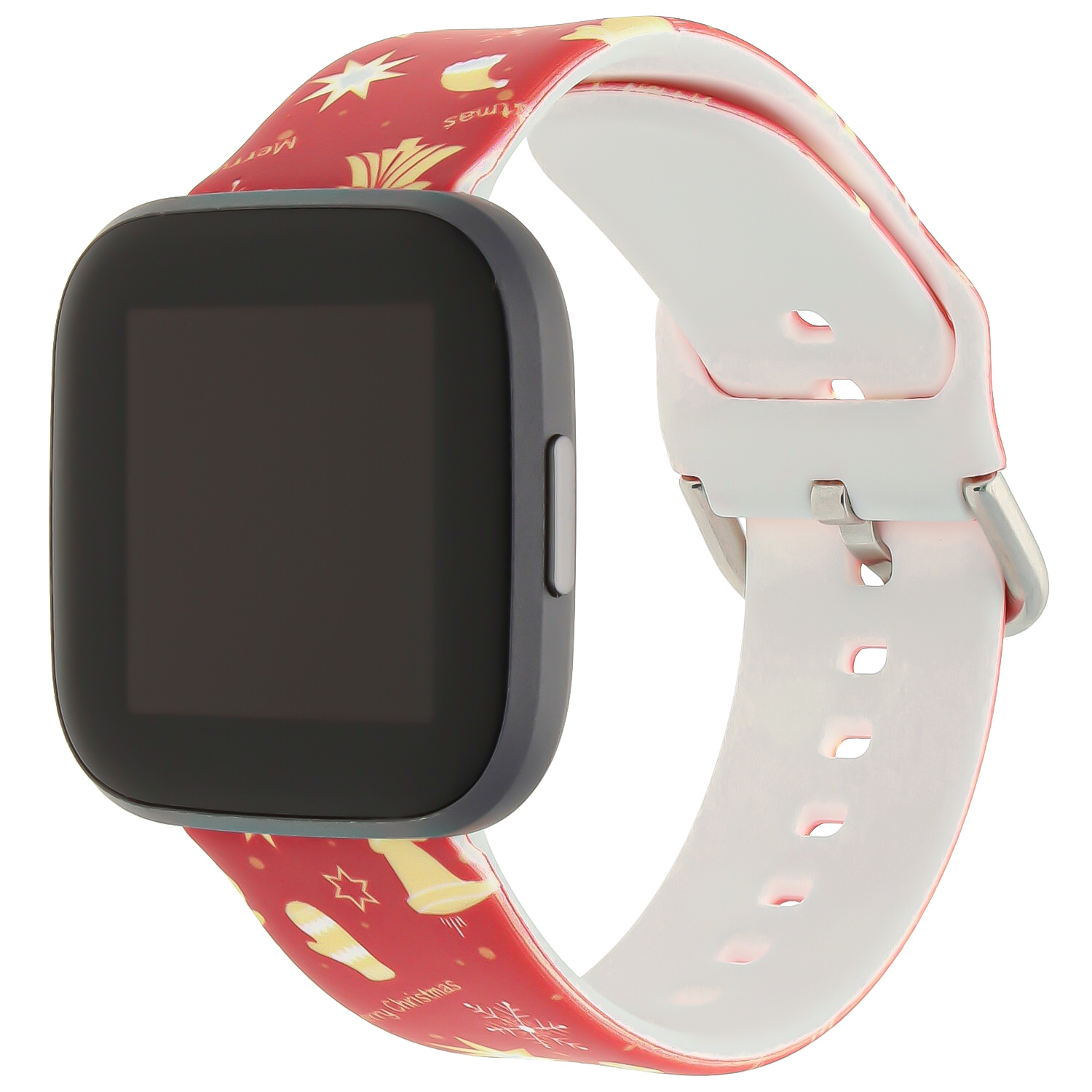 Bracelet sport imprimé Fitbit Versa - rouge Noël