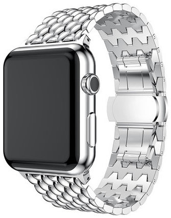 Bracelet acier dragon Apple Watch - argent
