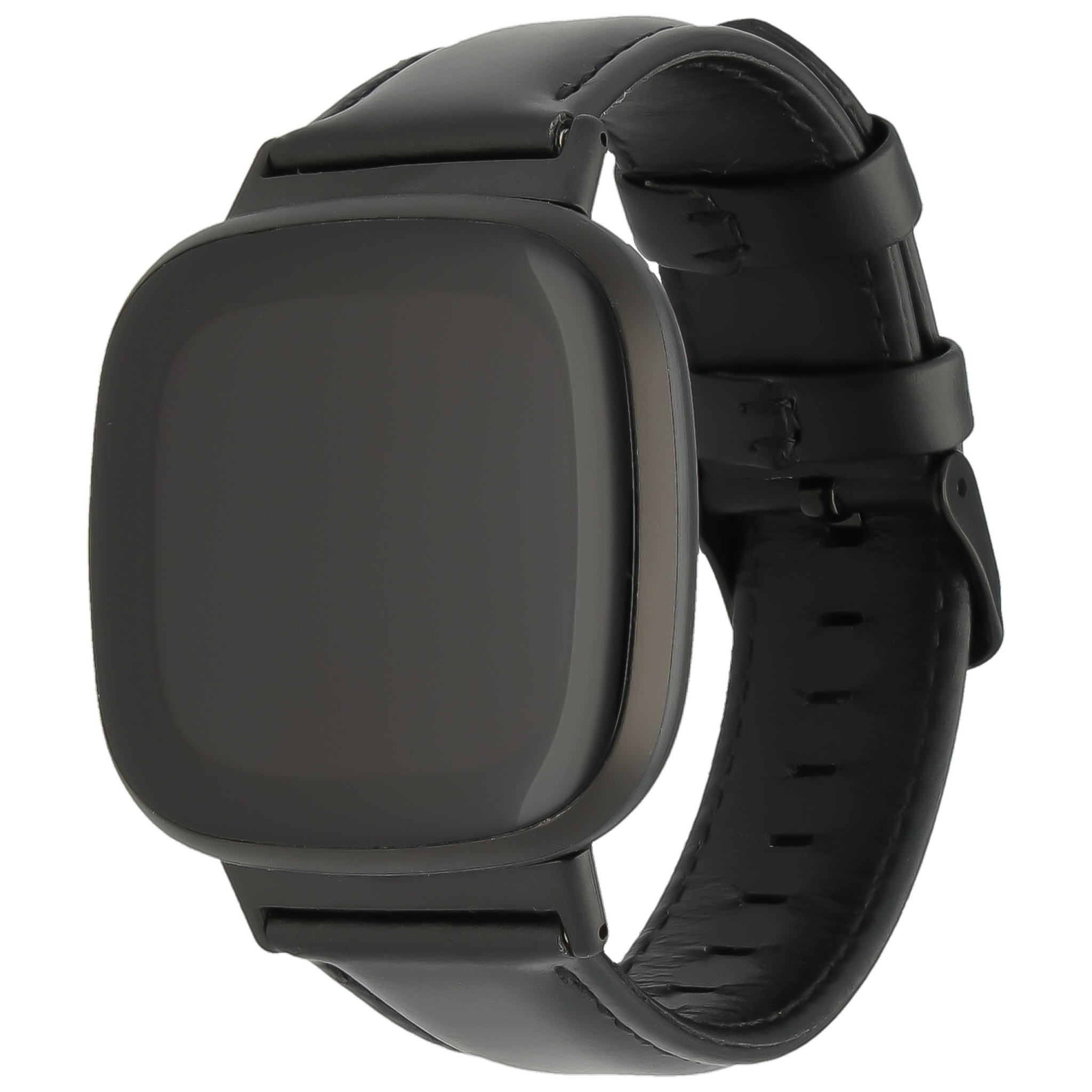 Bracelet véritable en cuir Fitbit Versa 3 / Sense - noir