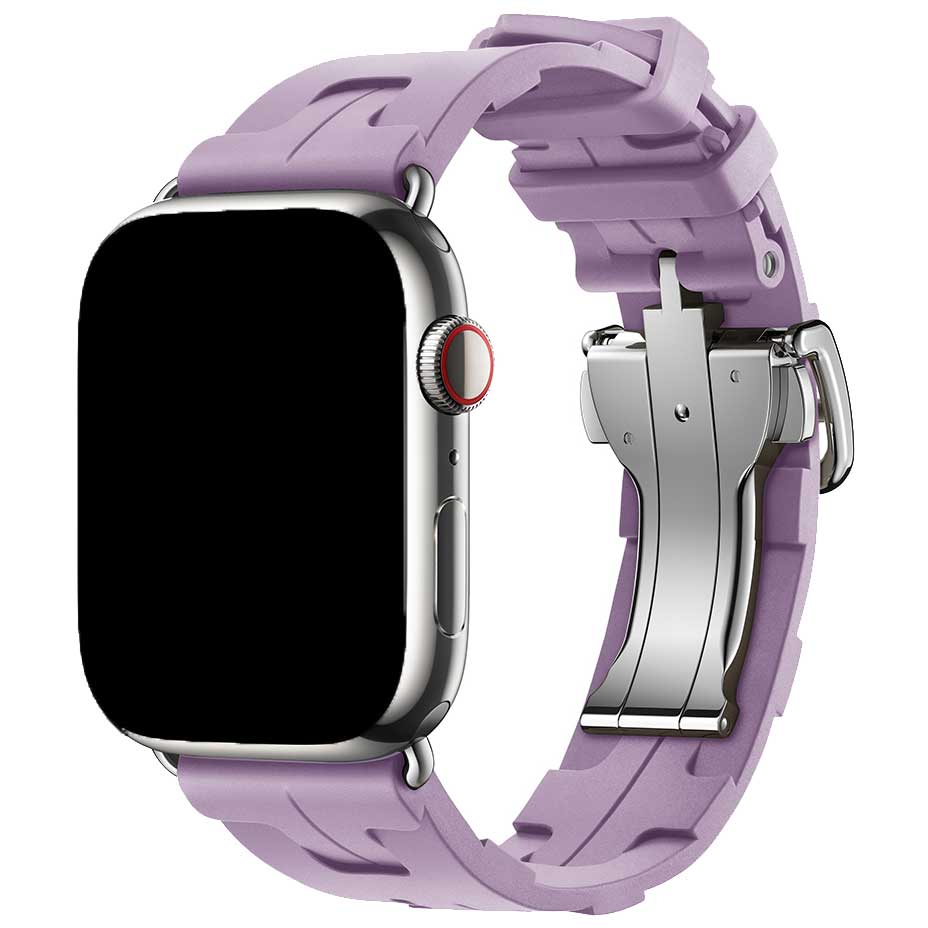Bracelet sport Hermès simple tour kilim Apple Watch - violet