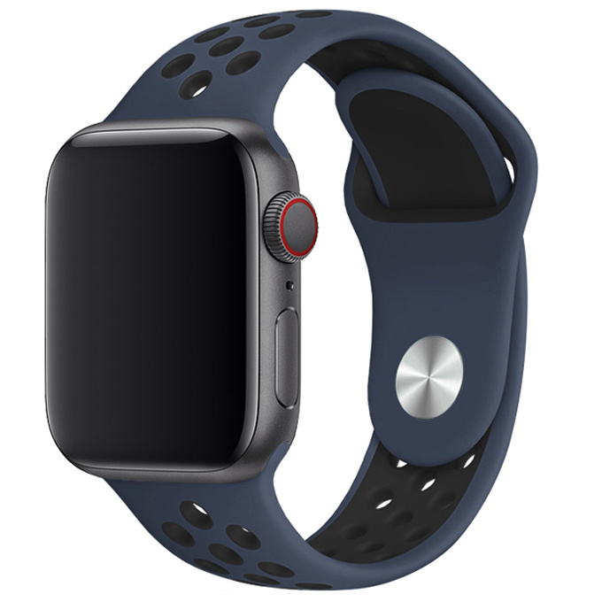 Bracelet sport double Apple Watch - bleu nuit noir
