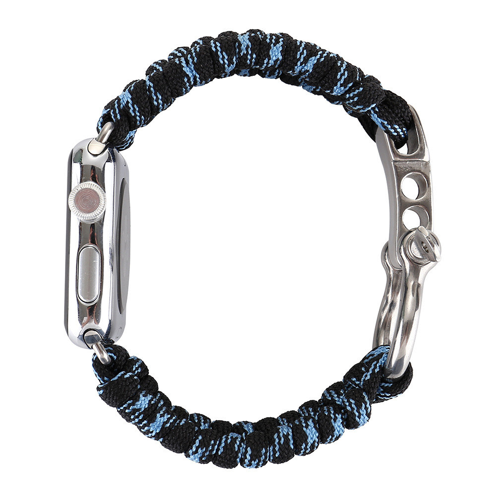Bracelet corde en nylon Apple Watch - bleu camouflage