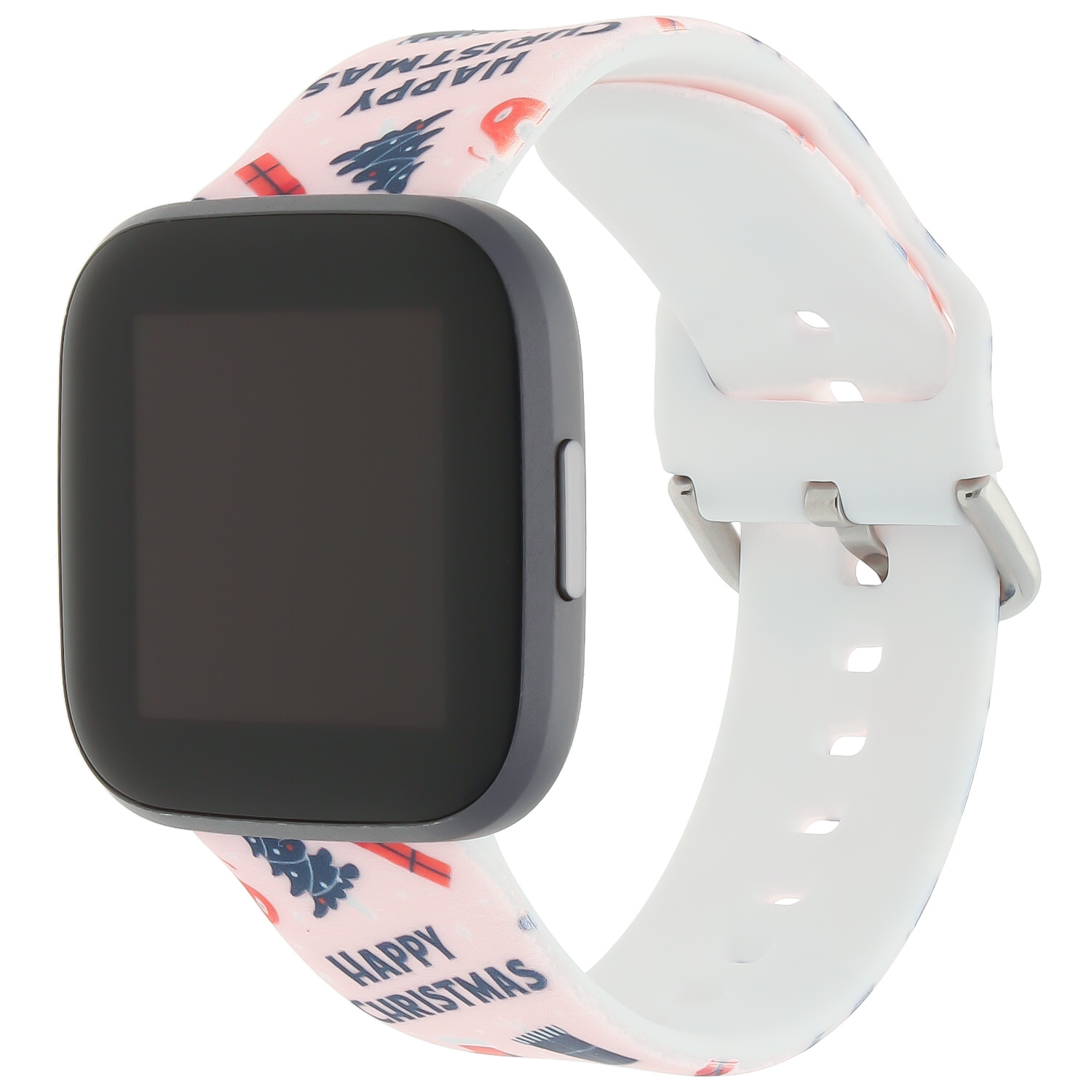 Bracelet sport imprimé Fitbit Versa - rose de Noël
