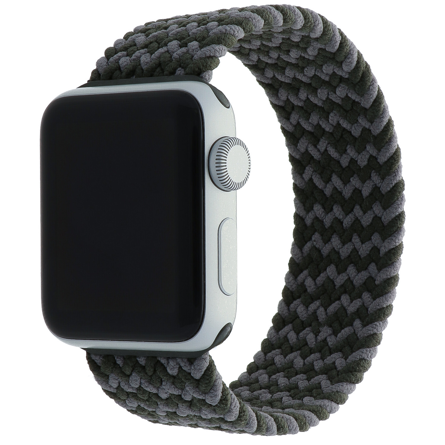 Bracelet nylon Boucle unique tressé Apple Watch - vert gris