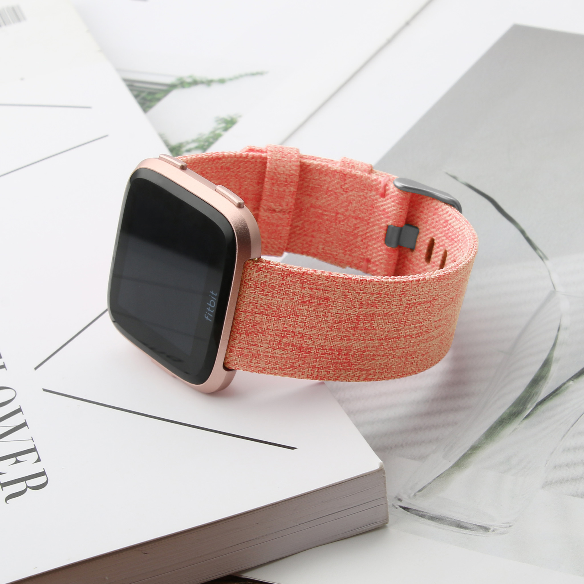 Bracelet boucle sport en nylon Fitbit Versa - orange