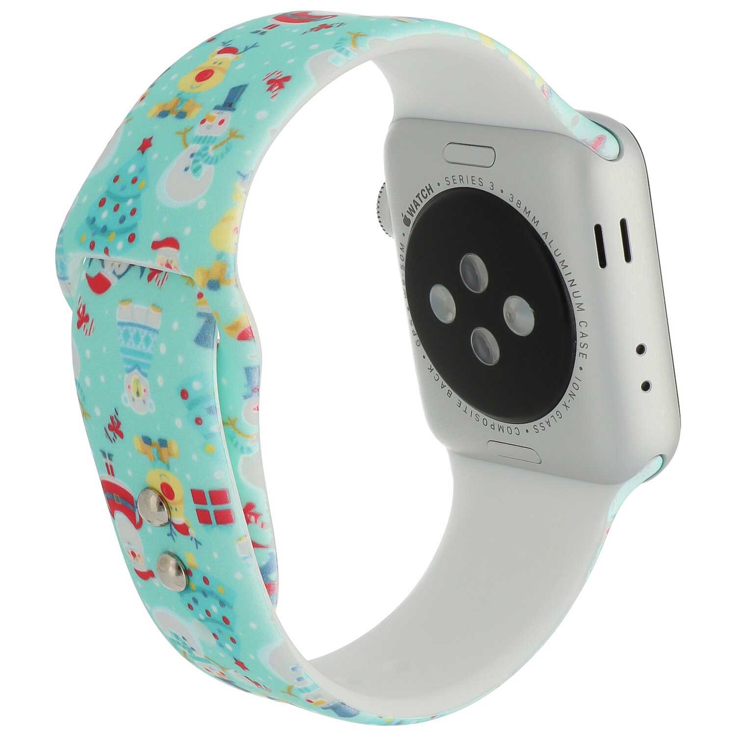 Bracelet sport imprimé Apple Watch - vert Noël