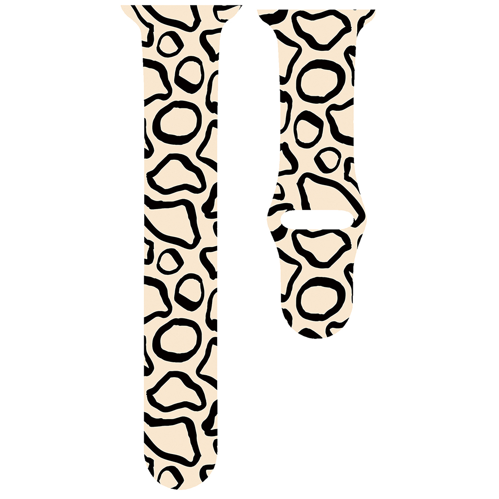 Bracelet sport imprimé Apple Watch - girafe beige