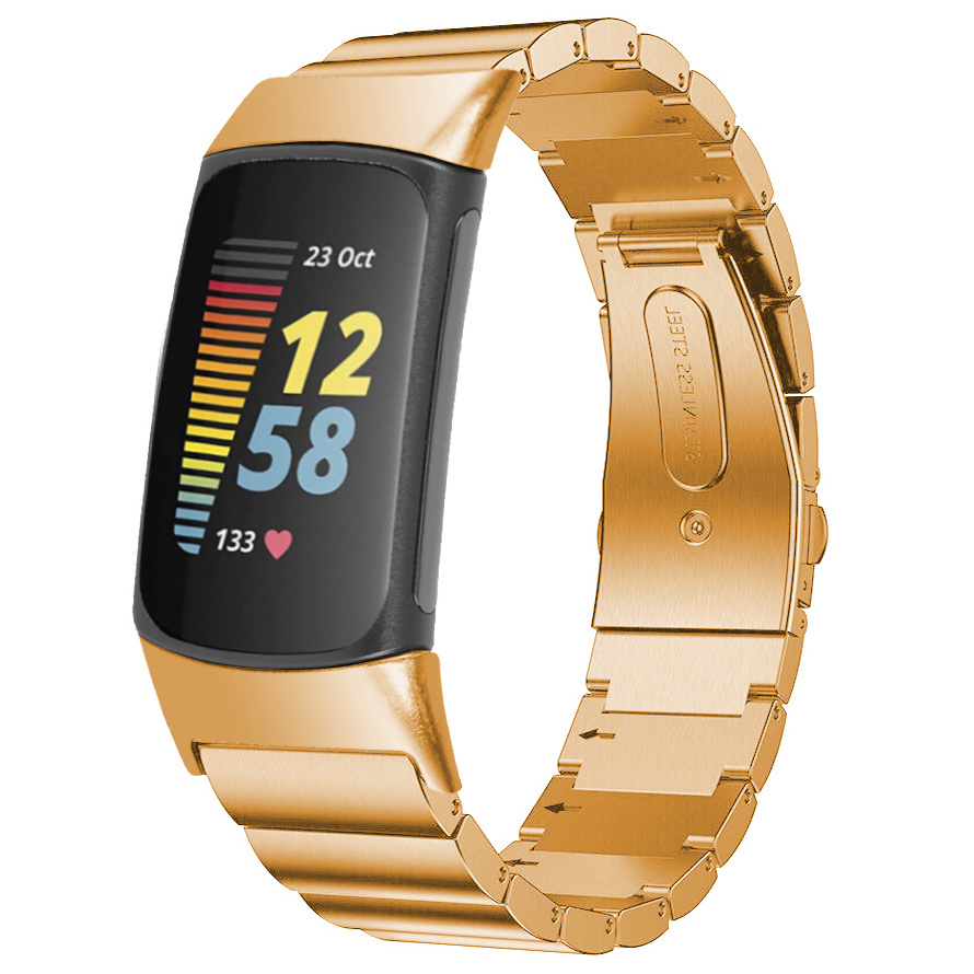 Bracelet acier maillons Fitbit Charge 5 - or rose
