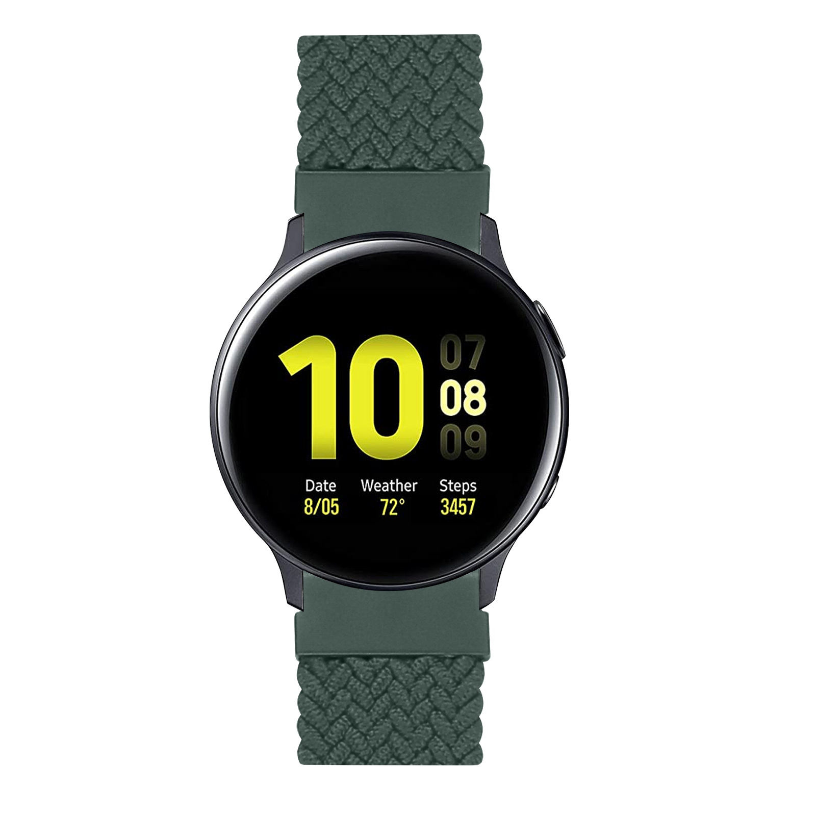 Bracelet nylon Boucle unique tressé Samsung Galaxy Watch - vert inverness