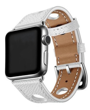 Bracelet en cuir Hermès Apple Watch - blanc