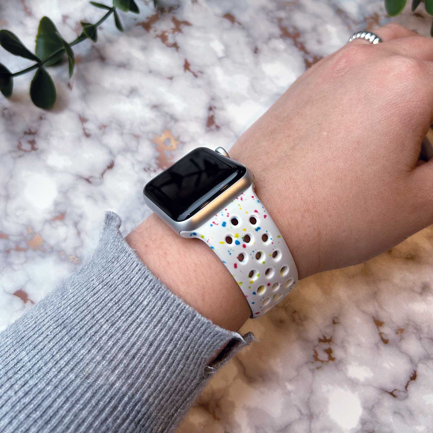 Bracelet sport double Apple Watch - platine pur