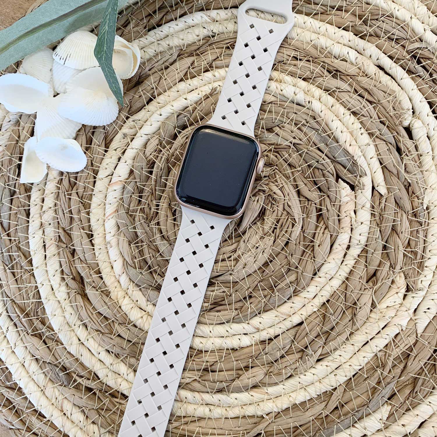 Bracelet sport tressé Apple Watch - lumière stellaire