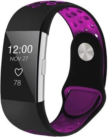 Bracelet sport double Fitbit Charge 2 - noir violet