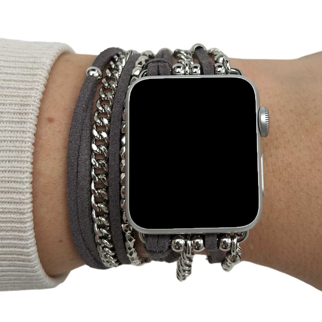 Bracelet à bijoux Apple Watch – Nancy gris argent