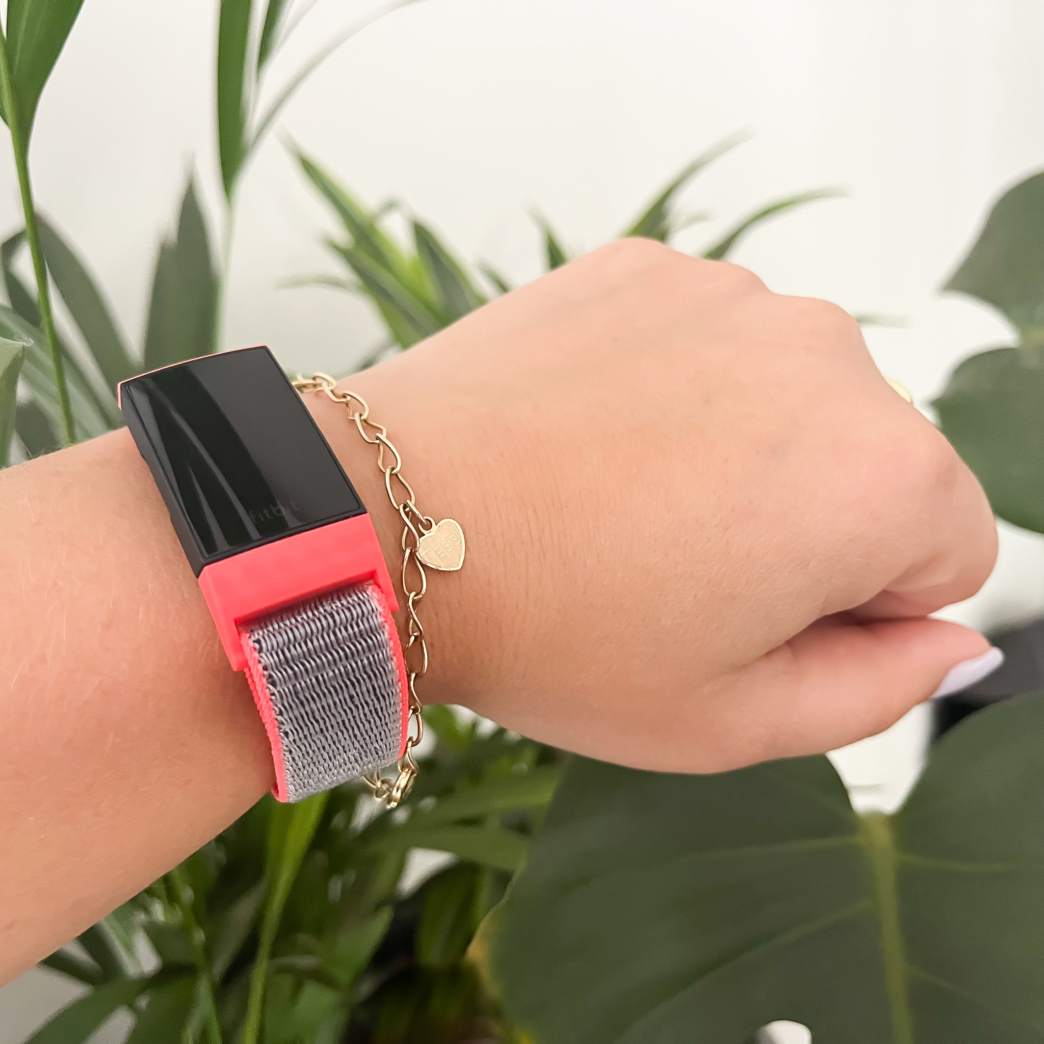Bracelet boucle sport en nylon Fitbit Charge 3 & 4 - rose vif