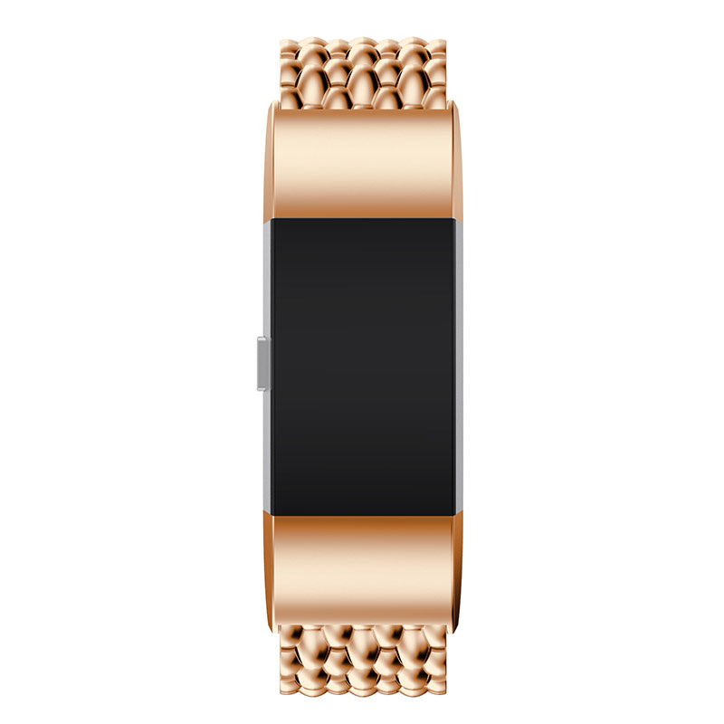 Bracelet acier dragon Fitbit Charge 3 & 4 - or rose