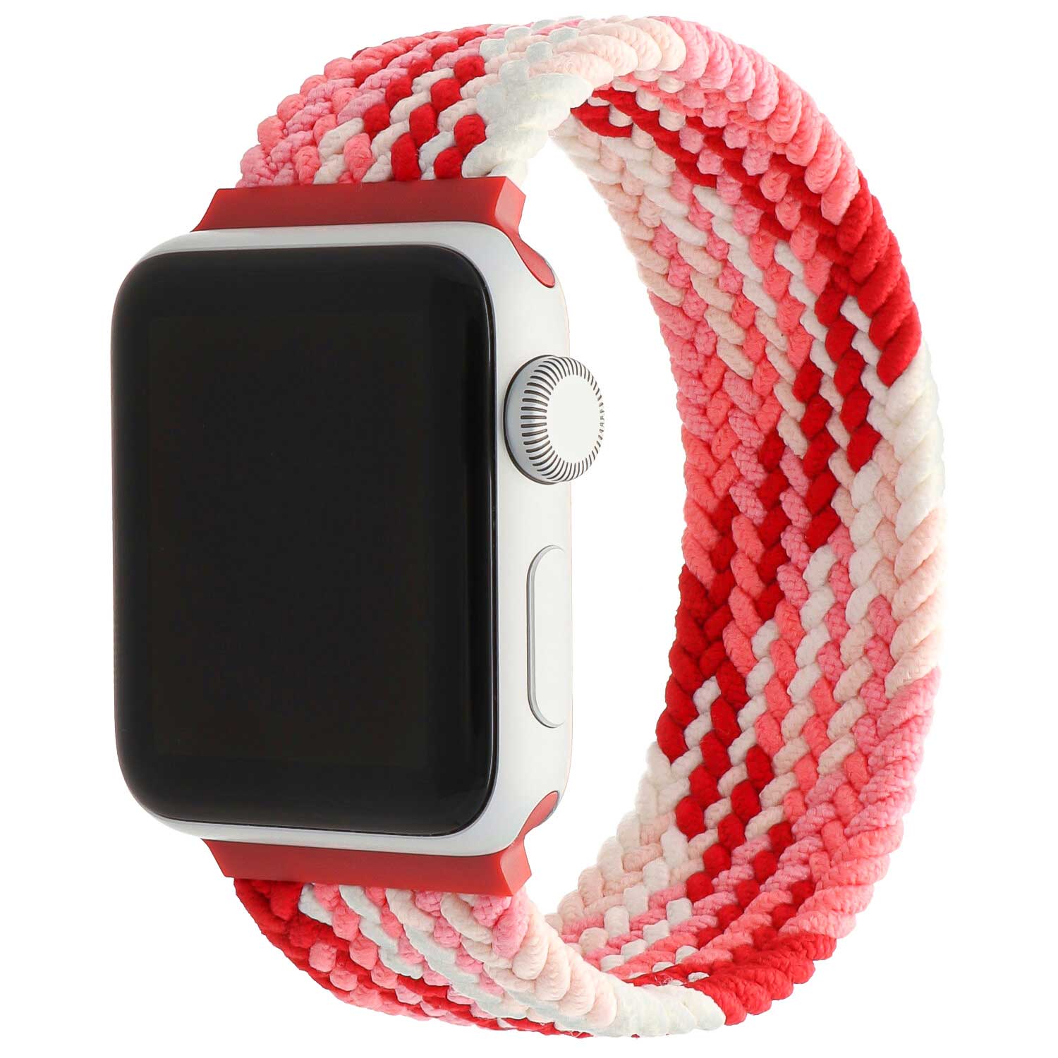 Bracelet nylon Boucle unique tressé Apple Watch - fraise