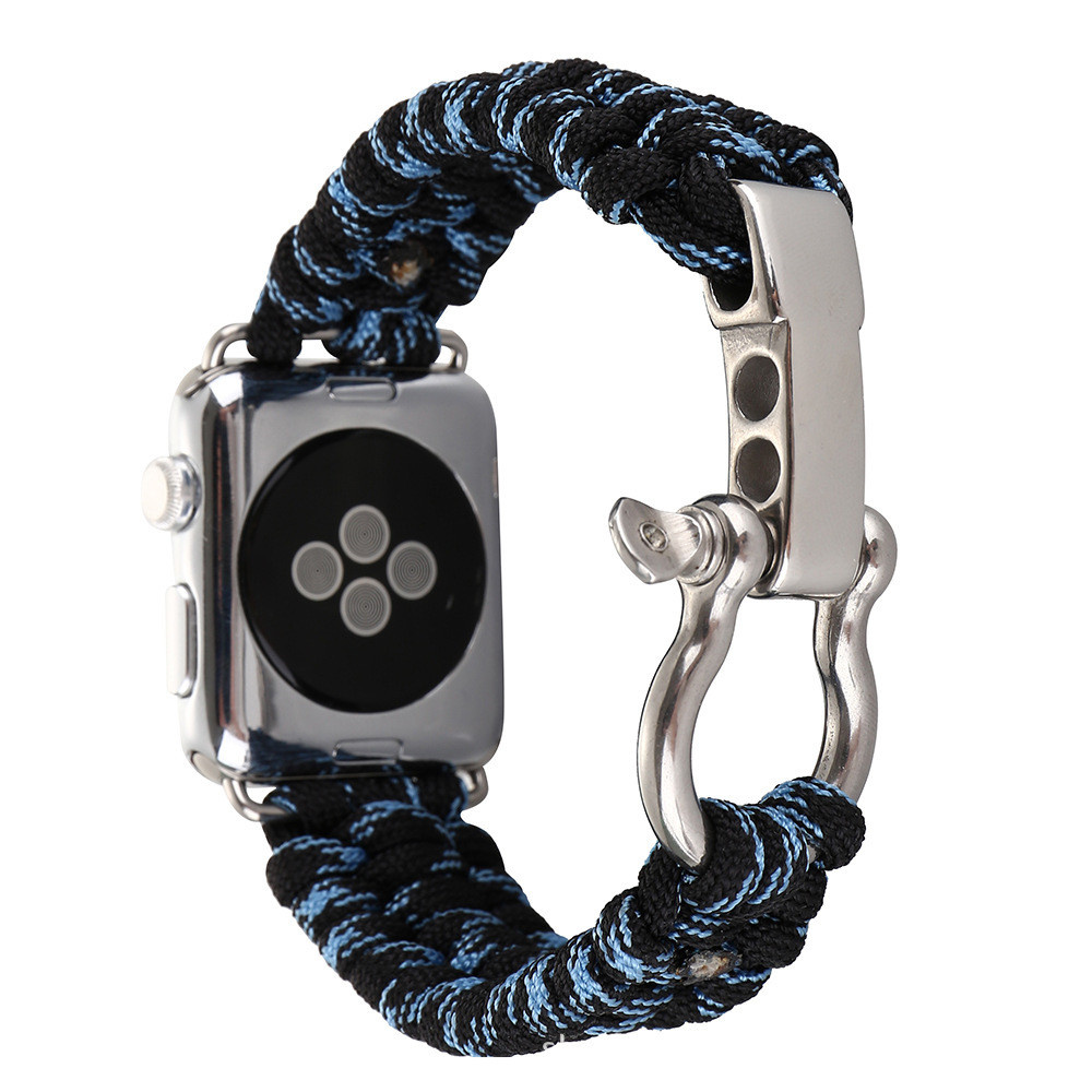 Bracelet corde en nylon Apple Watch - bleu camouflage