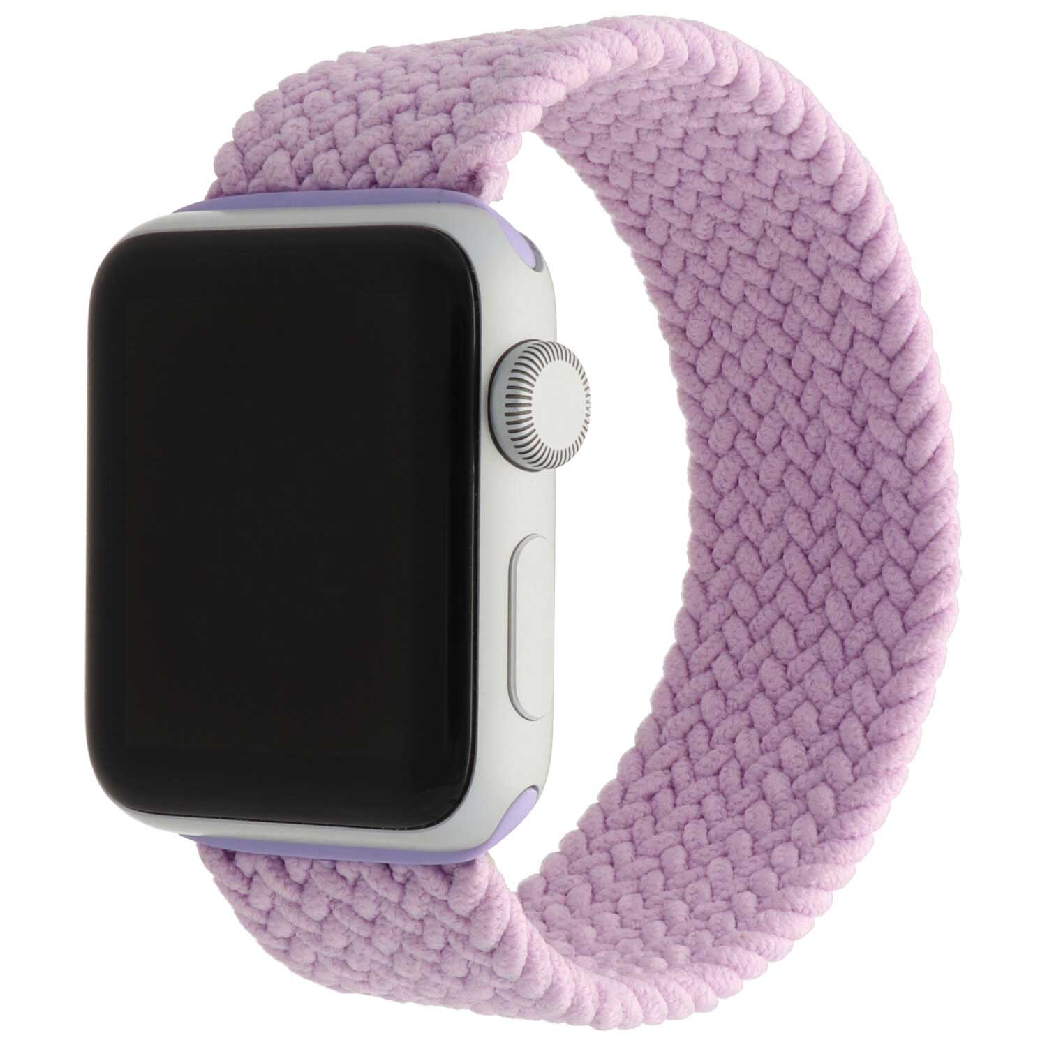 Bracelet nylon Boucle unique tressé Apple Watch - violet clair