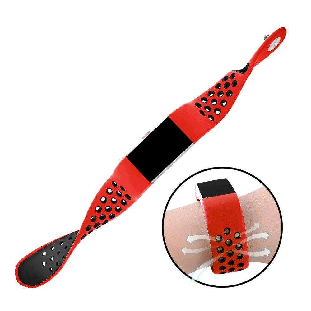 Bracelet sport double Fitbit Charge 2 - rouge noir