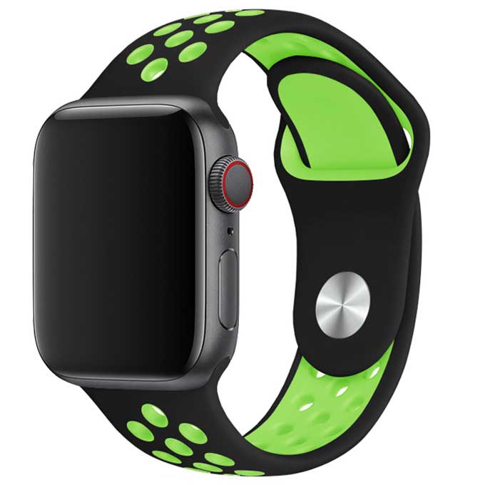 Bracelet sport double Apple Watch - noir vert