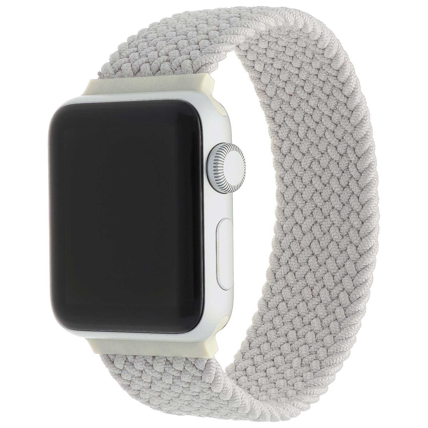 Bracelet nylon Boucle unique tressé Apple Watch - gris clair
