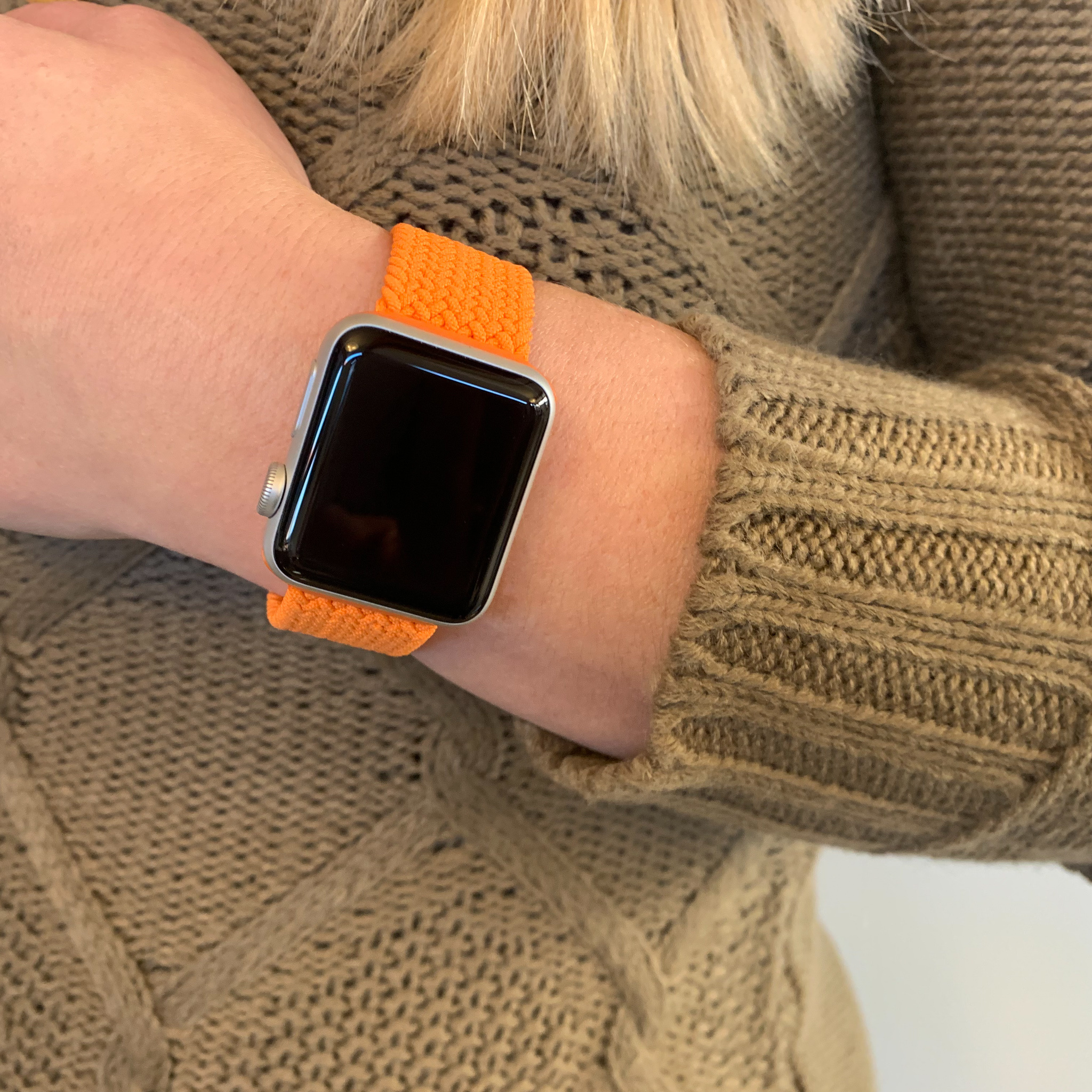 Bracelet nylon Boucle unique tressé Apple Watch - coucher de soleil