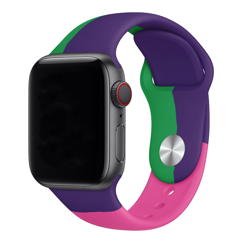Bracelet sport Black Unity Apple Watch - violet rose vert