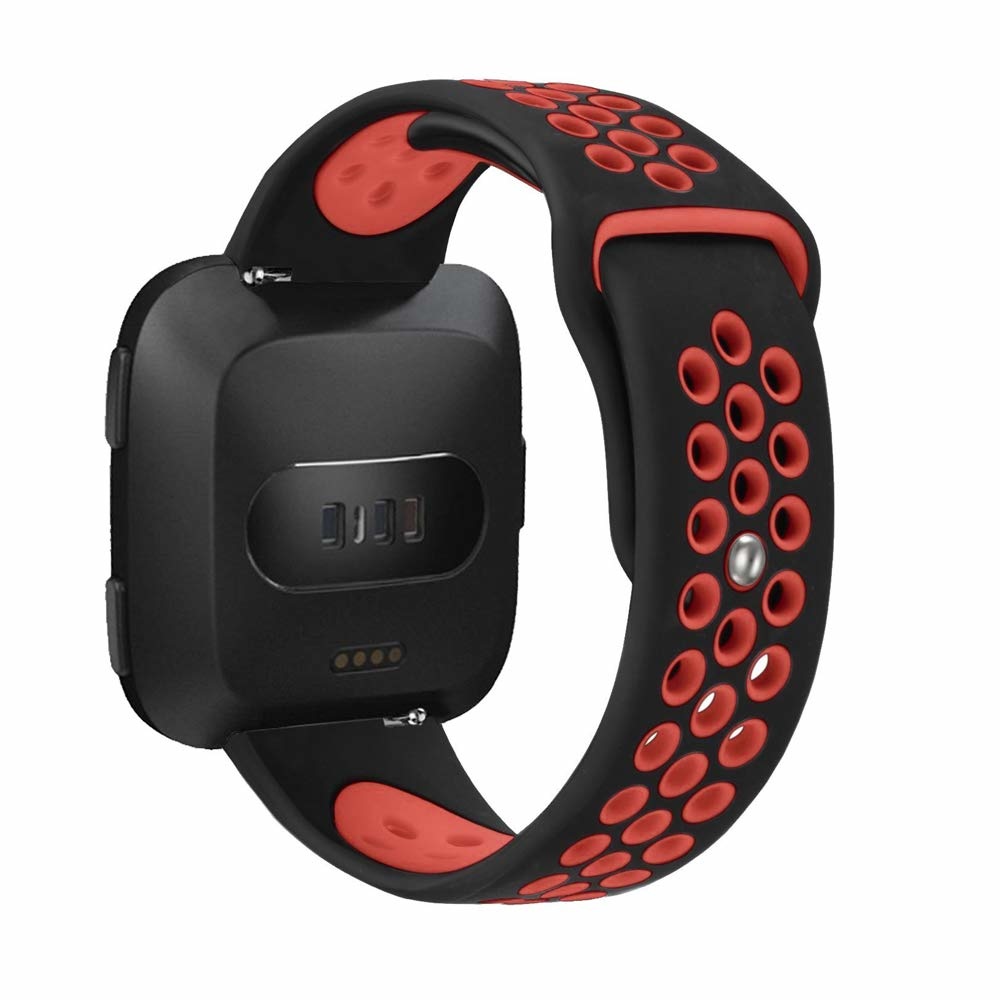 Bracelet sport double Fitbit Versa - noir rouge