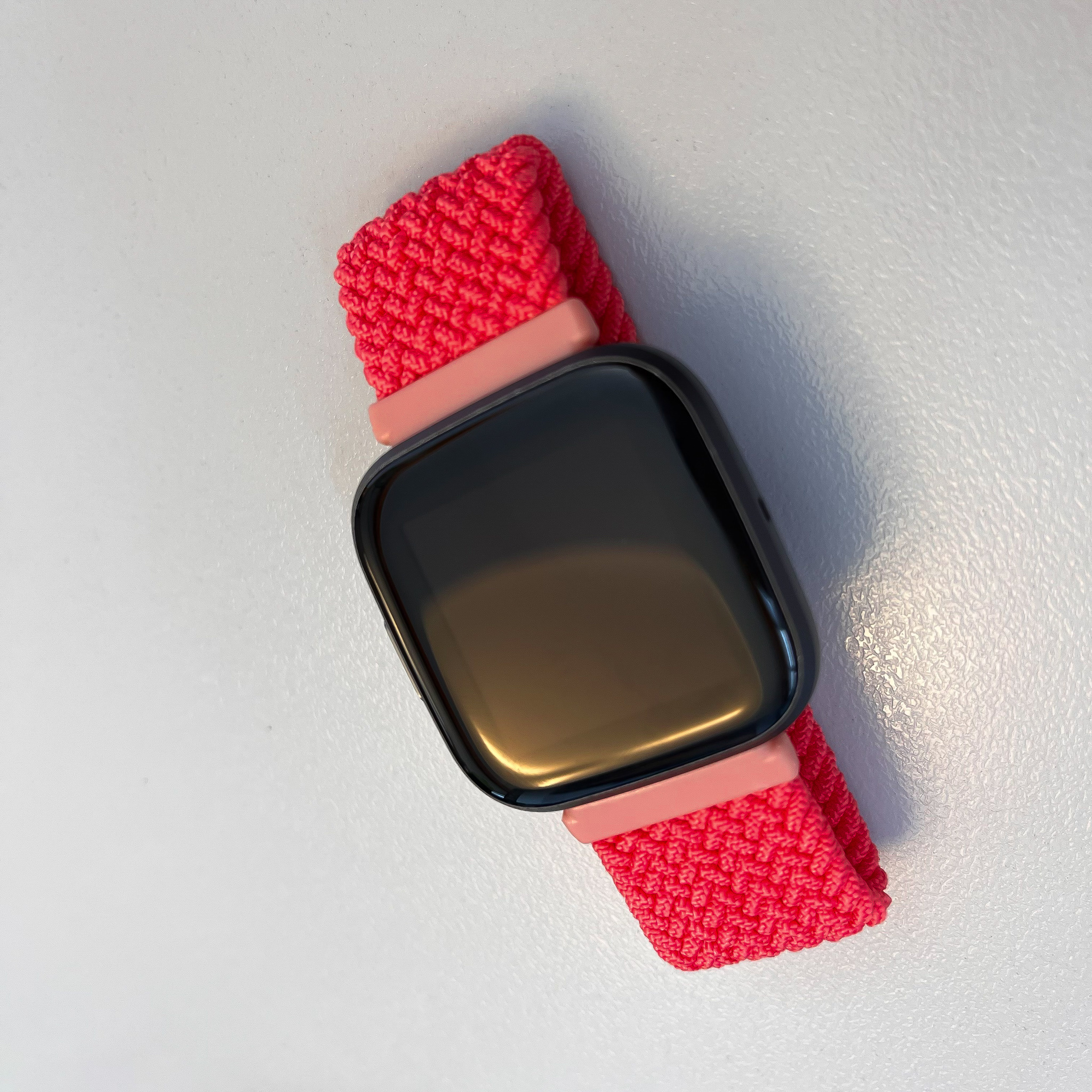 Bracelet nylon Boucle unique tressé Fitbit Versa - rouge