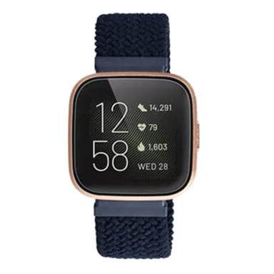 Bracelet nylon Boucle unique tressé Fitbit Versa - anthracite