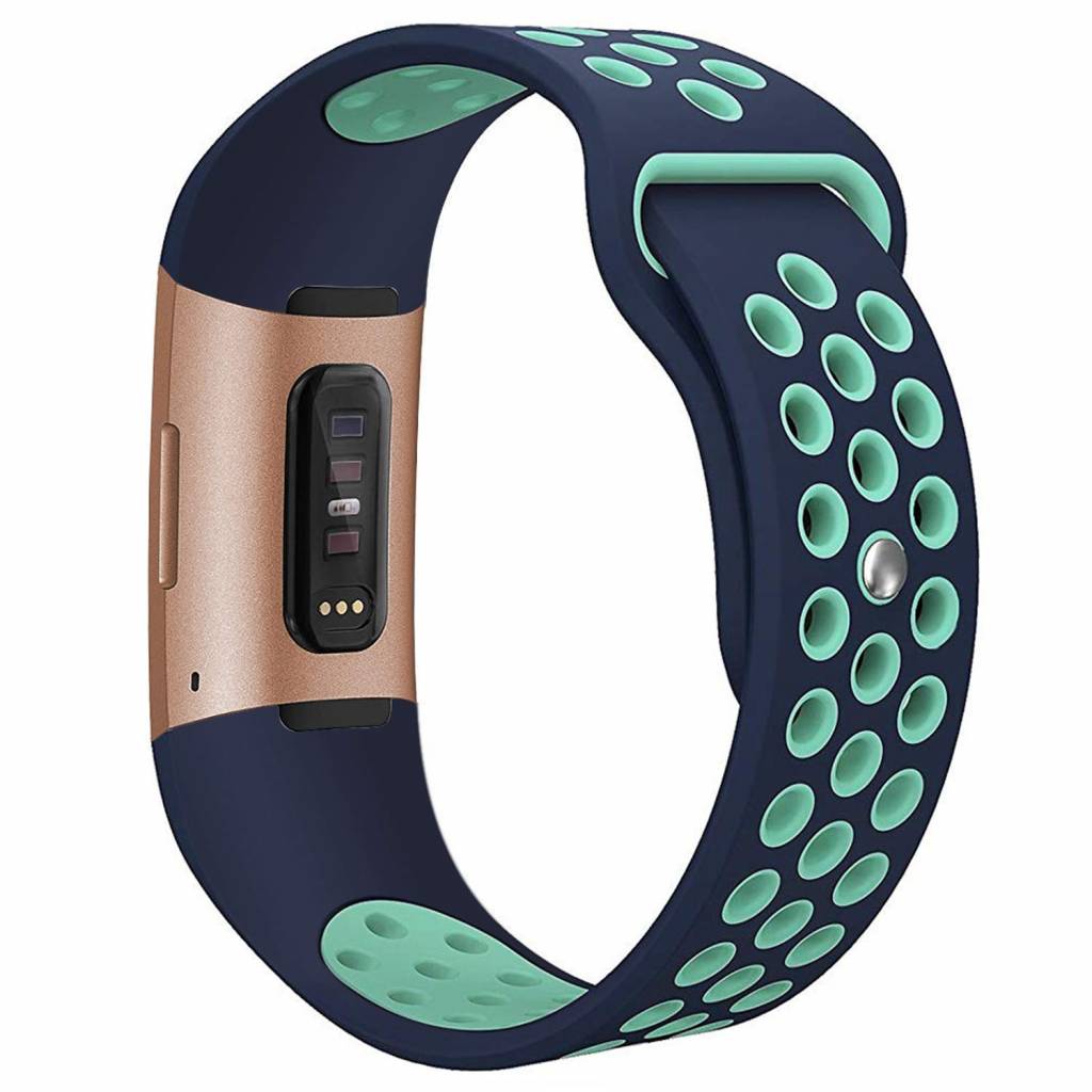 Bracelet sport double Fitbit Charge 3 & 4 - bleu foncé bleu clair