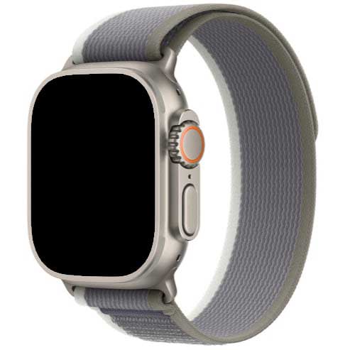 Bracelet Boucle Trail en nylon Apple Watch - vert gris