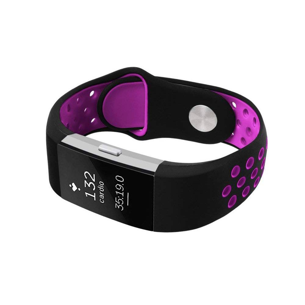 Bracelet sport double Fitbit Charge 2 - noir violet