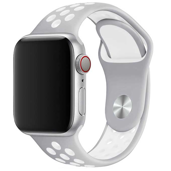 Bracelet sport double Apple Watch - argent blanc