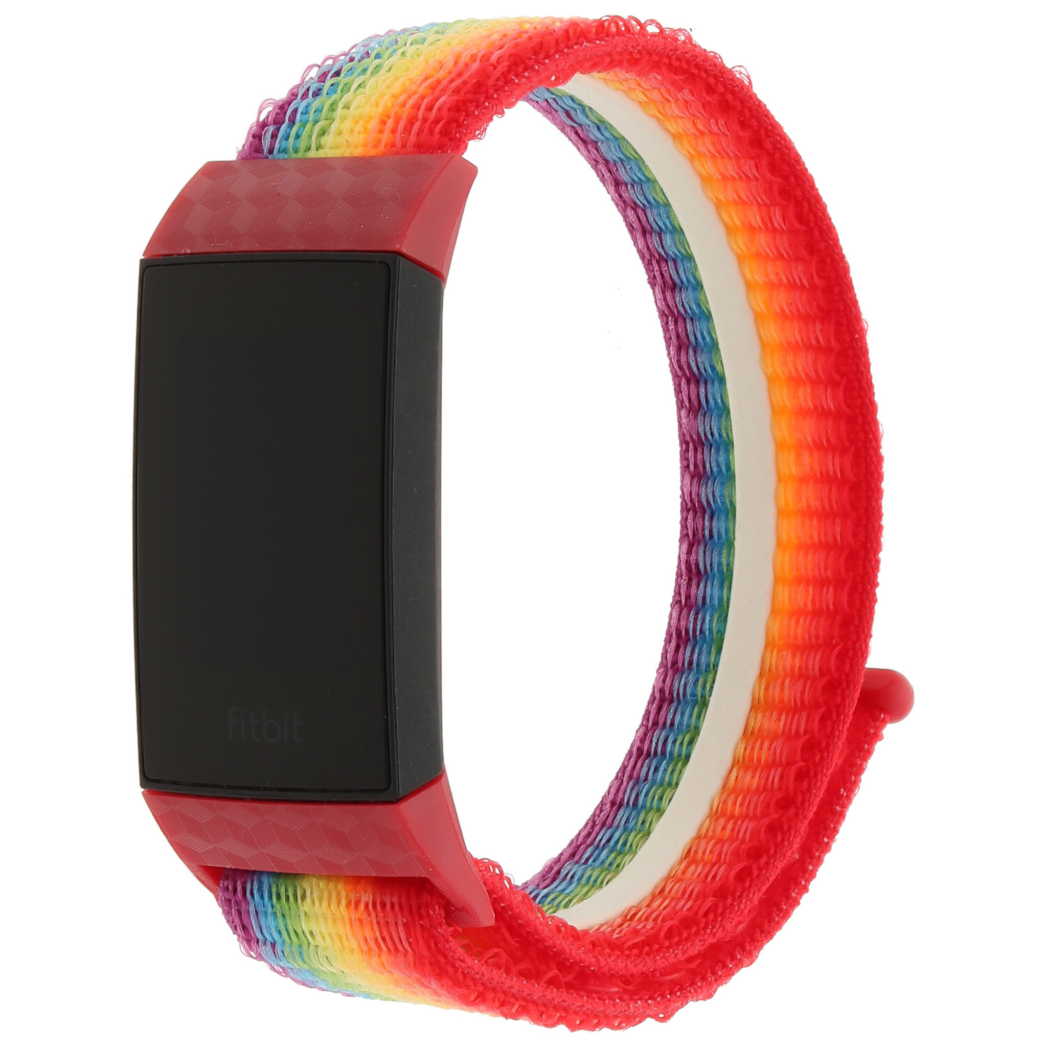 Bracelet boucle sport en nylon Fitbit Charge 3 & 4 - arc-en-ciel