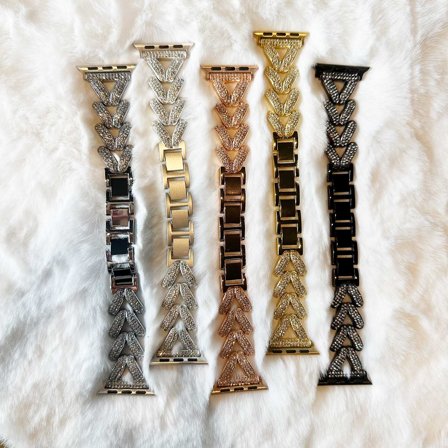 Bracelet à maillons en acier cœur Apple Watch - Faye lumière stellaire
