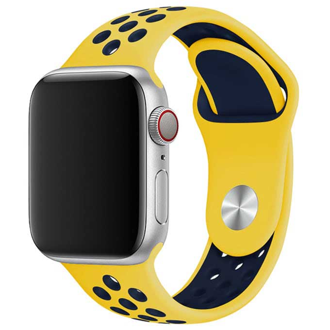 Bracelet sport double Apple Watch - jaune bleu foncé