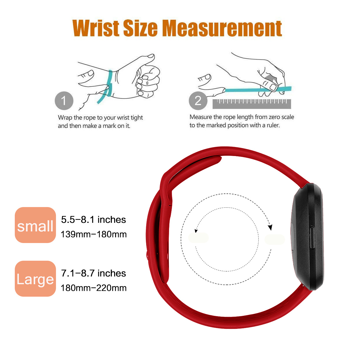 Bracelet sport en silicone Fitbit Versa - rouge