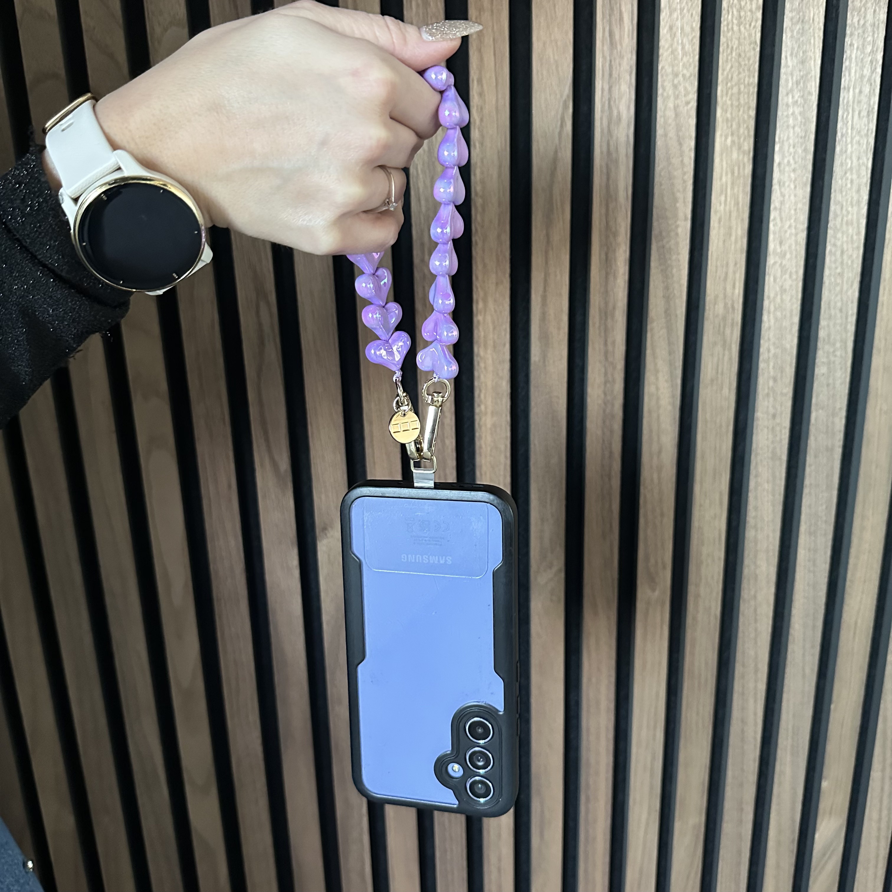 Cordon Téléphone Heart - violet brillant - argent
