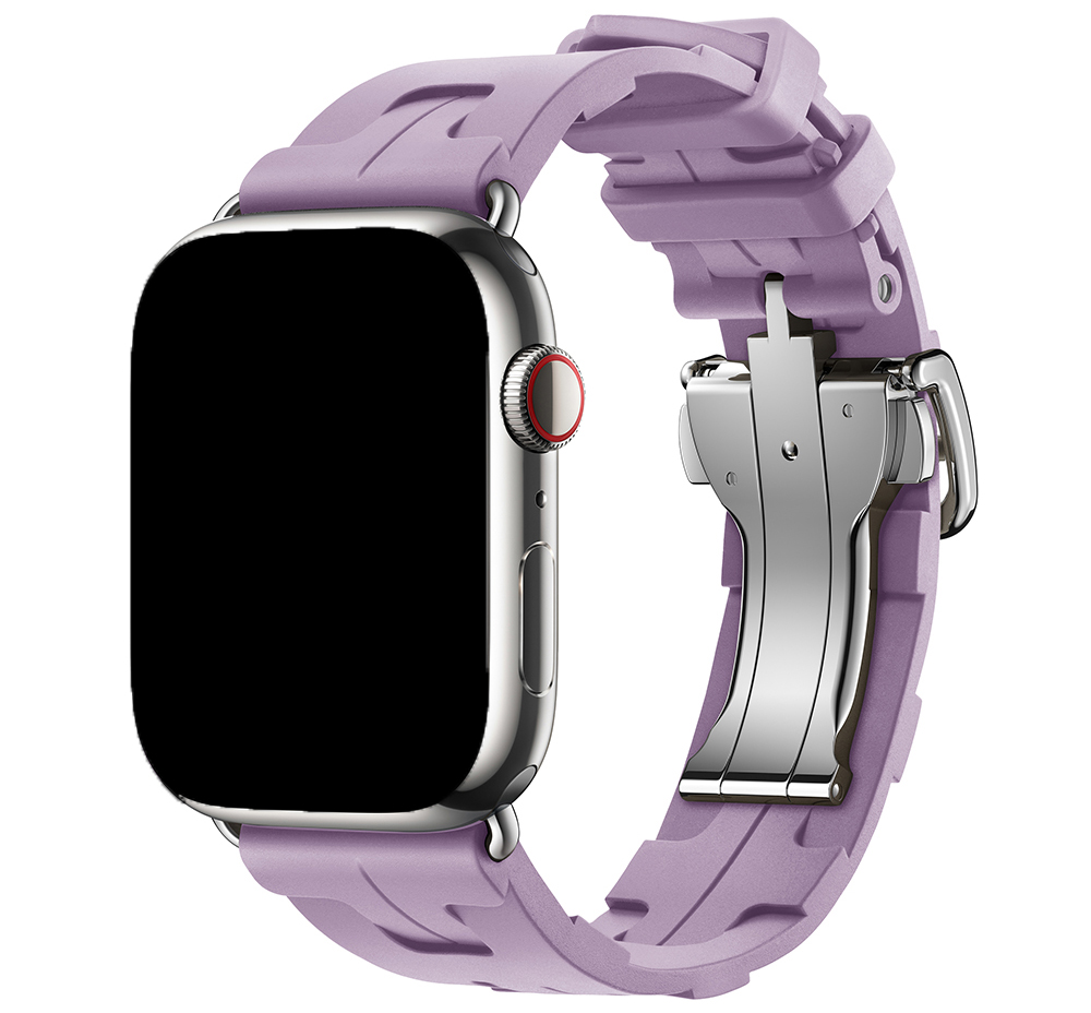 Bracelet sport Hermès simple tour kilim Apple Watch - violet