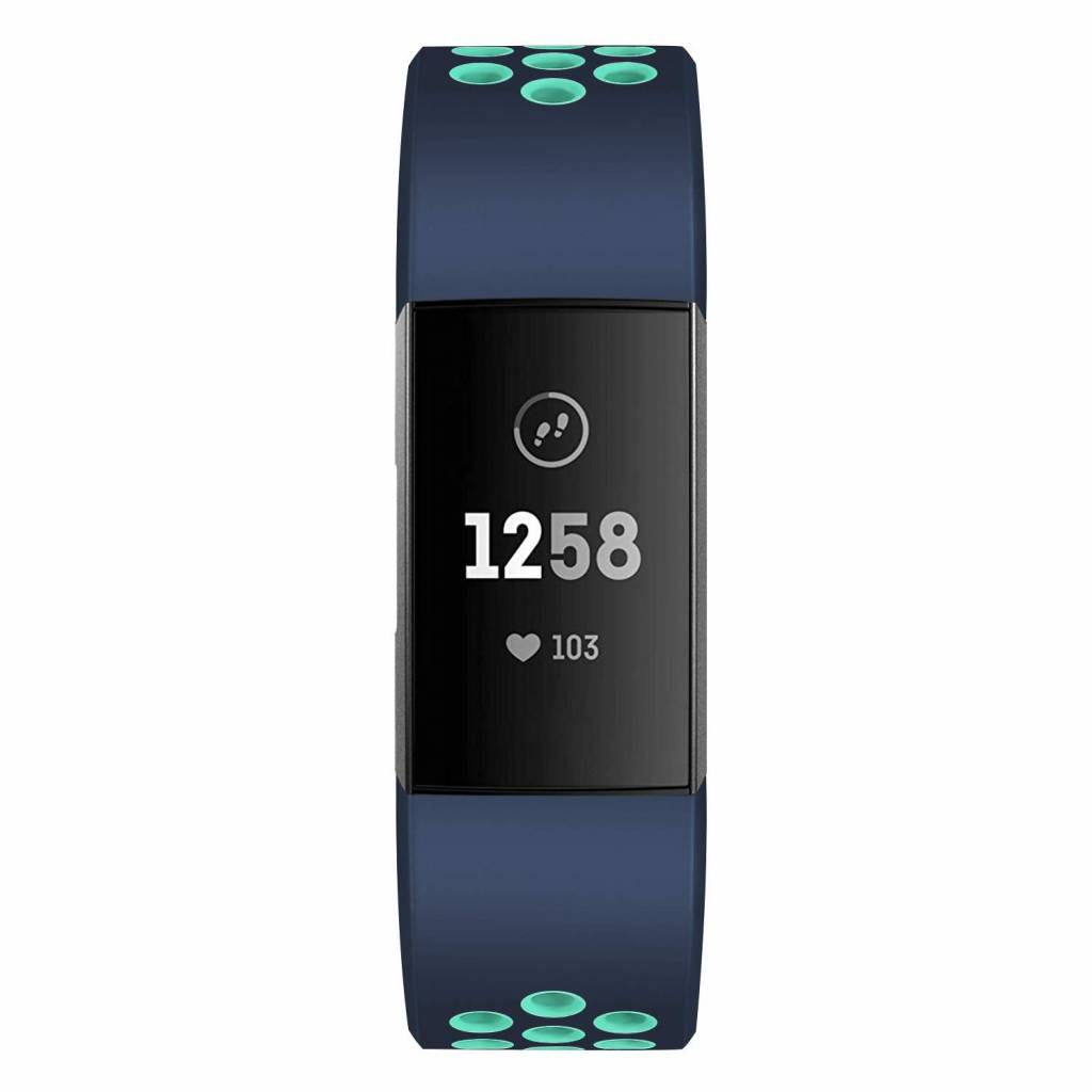 Bracelet sport double Fitbit Charge 3 & 4 - bleu foncé bleu clair