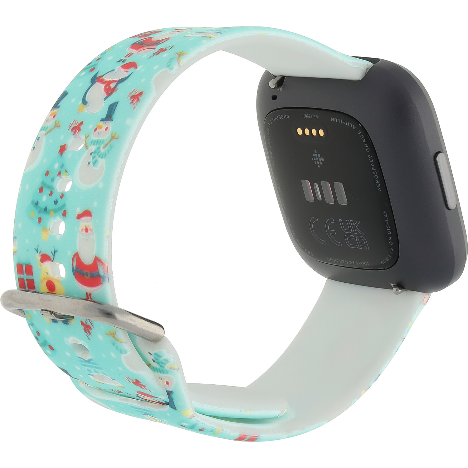 Bracelet sport imprimé Fitbit Versa - vert Noël